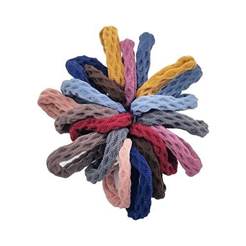 BLBM Diamond Pattern Hair Ties - 20 Pcs High Elastic Ponytail Holders