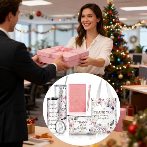 6-Piece Employee Appreciation Gift Set with Insulated Tumbler & Tote Bag