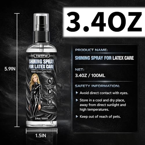 Latex Shiner Spray for Rubber Clothing - High Gloss Finish 3.4oz