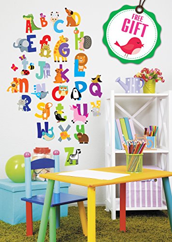 ABC Animal Wall Decals for Kids - Educational Alphabet Stickers