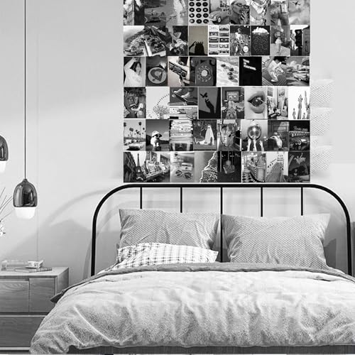Black and White Collage Kit - 50 Aesthetic Prints for Wall Decor
