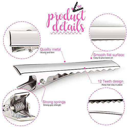 YGDZ 120pcs 2.17 Inch Metal Alligator Hair Clips for Bows and Styling