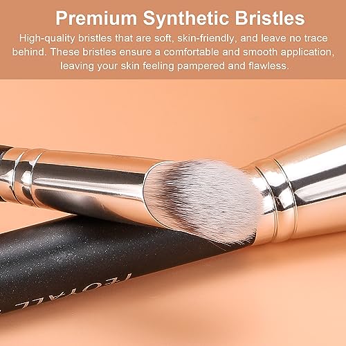 TEOYALL 270S Under Eye Concealer Brush - Angled Blending Brush for Contour & Coverage
