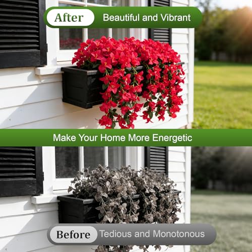 Pink Faux Bougainvillea Artificial Flowers - 2 PCS UV Resistant Silk Vines for Outdoor Decoration