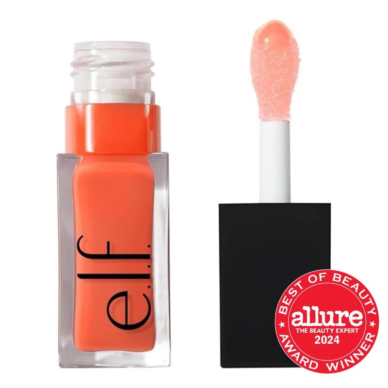 e.l.f. Glow Reviver Lip Oil - Nourishing Tinted Lip Oil with Jojoba Oil | High-Shine Finish, Coral Fixation