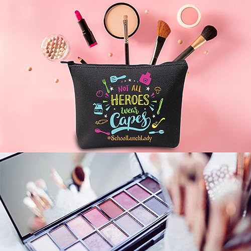 Lunch Lady Appreciation Gift Canvas Makeup Bag - Marble Print Zipper Pouch