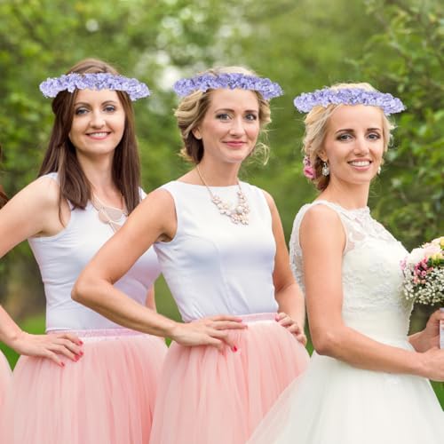 Lurrose Lavender Flower Crown - Simulated Floral Headband for Weddings