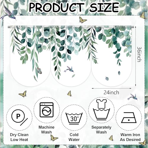 Eucalyptus Leaf Classroom Curtains - Set of 6 Valances 24x36in