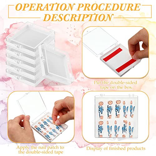 White 15 Pcs Nail Press On Display Case Organizer with Acrylic Storage Box