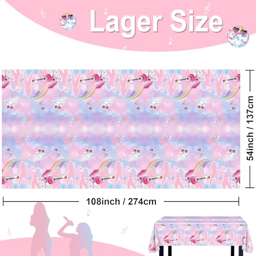 3 Pack Music Birthday Tablecloths | Pastel Plastic Tablecovers 108x54"