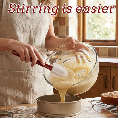 High Heat Resistant Silicone Spatula Set - 5 Pcs, 9.8 Inch