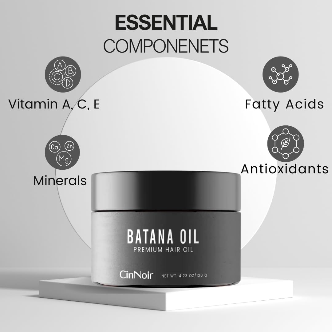 Batana Oil for Hair Growth - 100% Raw Organic Cold-Pressed Oil | Thicker & Stronger Hair, 4.23 oz