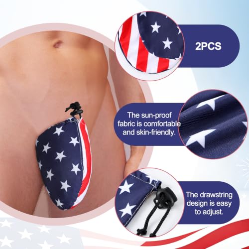 Dansydaisy 2 Pack Men's Sun Protection Tanning Pouches American Flag