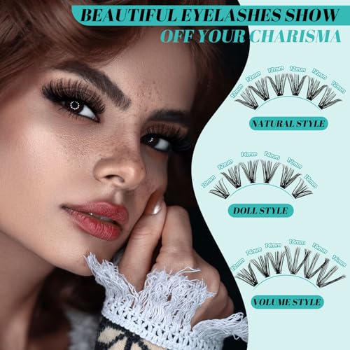 AMZGIRL 30D Fluffy Lash Clusters Kit - 320PCS D Curl 9-16mm