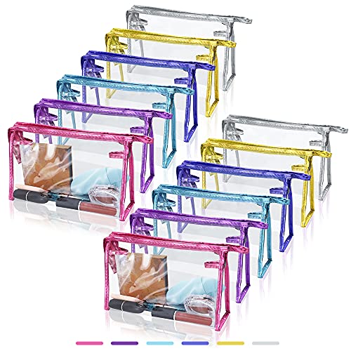 SITAKE 12-Piece Clear Waterproof Cosmetic Bags with Handles