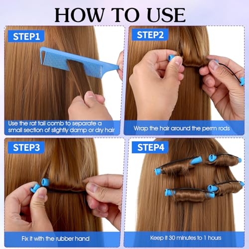 Bremorou 20 Pcs Small Plastic Perm Rods for Short Hair - 0.35 Inches