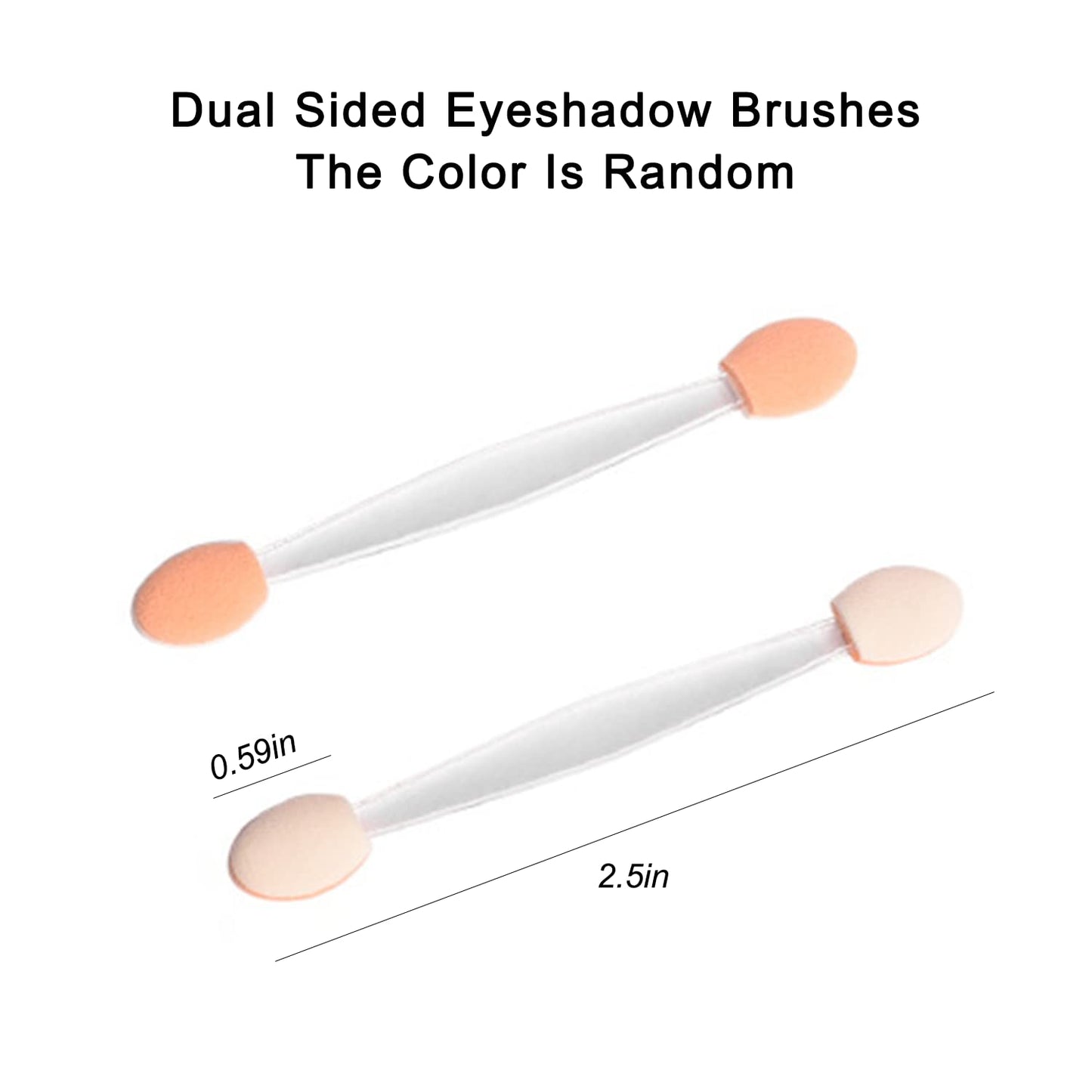 50 Pcs Eyeshadow Brush Set Bulk Disposable Makeup Eye Shadow Applicators Double Sided Sponge Ombre Nail Art Chrome Glitter Powder Tools Bundle Transparent Acrylic Dual Aesthetic Mini Stick