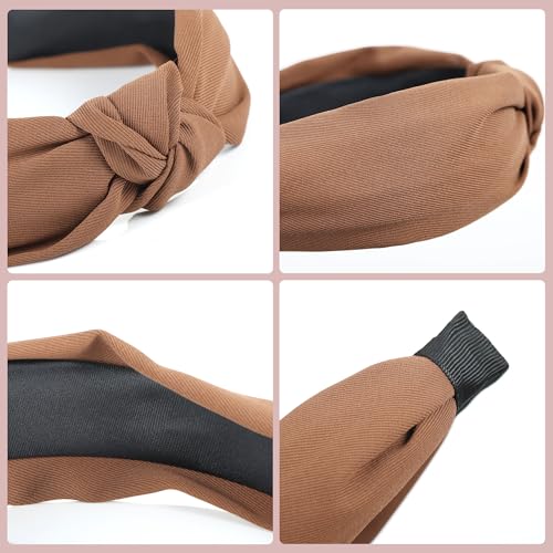 Funtopia 9pcs Knotted Headbands Set - Leopard & Solid Colors