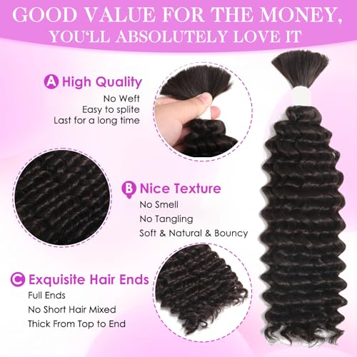 24 Inch Boho Braiding Hair Bulk - Deep Wave Mixed Synthetic Hair Extensions