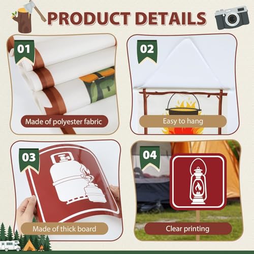 14-Piece Camping Party Decorations Set with Banners & Cutouts