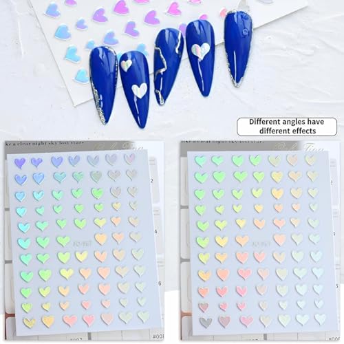 12 Sheets Aurora Star Nail Stickers - 3D Self-Adhesive Decals