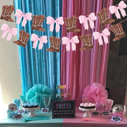 Boots or Bows Gender Reveal Banner - 2PCS Western Party Decor