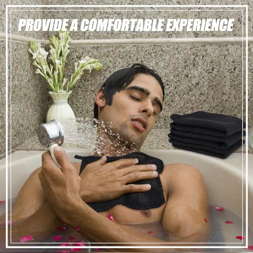Tudomro 10 Pcs Double-Sided Exfoliating Washcloths, 10" x 10", Black