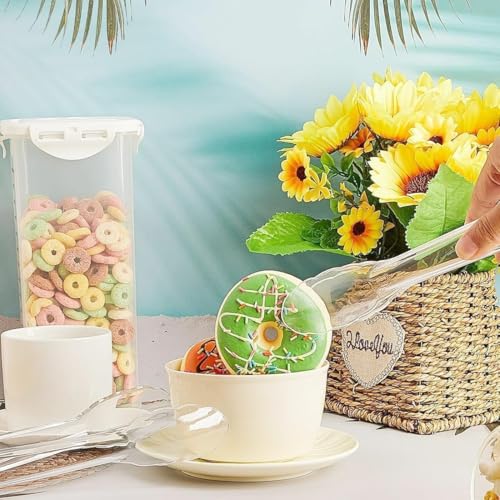 6 Pcs BPA-Free Clear Plastic Kitchen Tongs - 8.85 Inch Serving Utensils