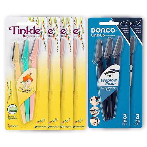 Tinkle Dermaplaning Tool & Line-Up Razor Bundle - 18-Blade Grooming Kit