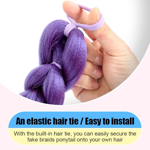 24 Inch Light Purple Braided Ponytail Hair Extension - SECPOCPONY