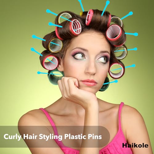180 PCS Hair Roller Picks - Durable Plastic Curling Pins in Mixed Colors