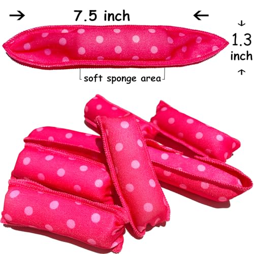 Aimin Soft Satin Sponge Overnight Curlers for Heatless Long Hair Curls (20 pcs, Pink)
