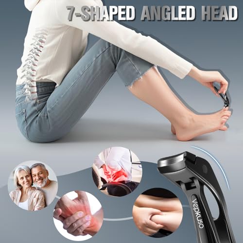 Vepkuso Black Toenail Clippers Set for Thick Nails - Heavy Duty Stainless Steel