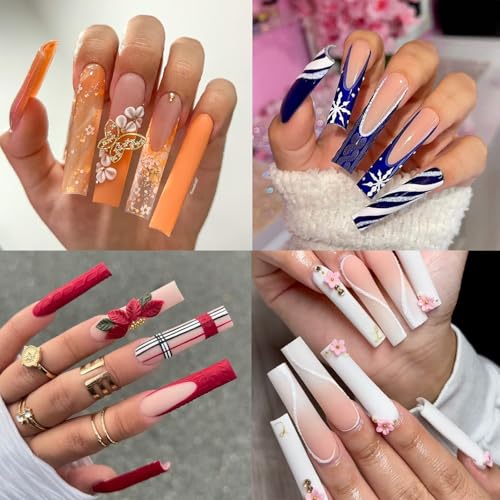 Luckyfairy 3XL Long Square Nail Tips - 240pcs Soft Gel Press-On