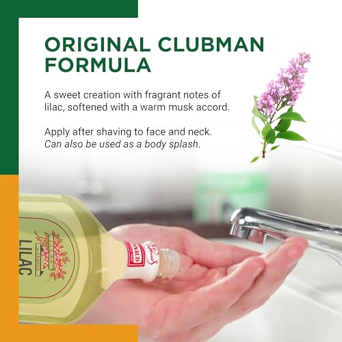 Clubman Pinaud Lilac Vegetal After-Shave Lotion 6 oz - Classic Barber Shop Scent