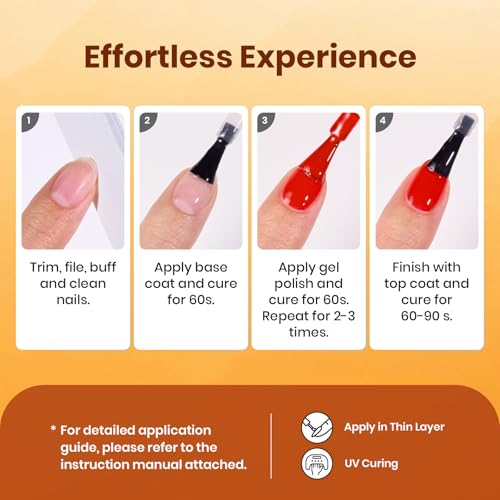 Beetles Twilight Warmth Gel Polish Set - 6 Orange to Yellow Shades (A - Orange | Twilight Warmth)