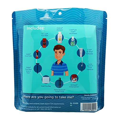 Handy Solutions 10 Piece Resealable Men's Travel Kit