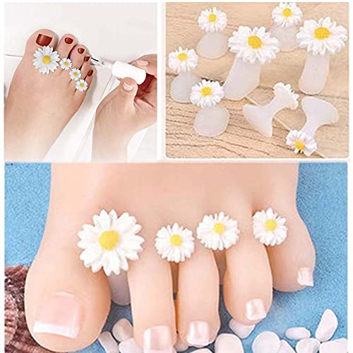 BlingKingdom 16pcs Daisy Silicone Toe Separators for Pedicure