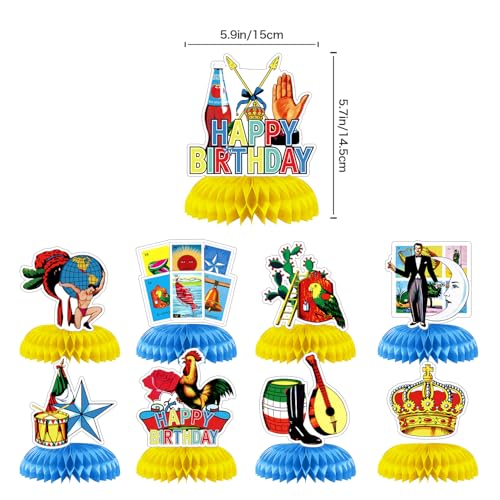 9-Piece Mexican Honeycomb Card Set for Birthday Centerpieces