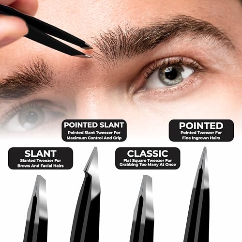 GMI Fiber Tip Lash Tweezers for Eyelash Extensions - Black or Silver, Professional Stainless Steel