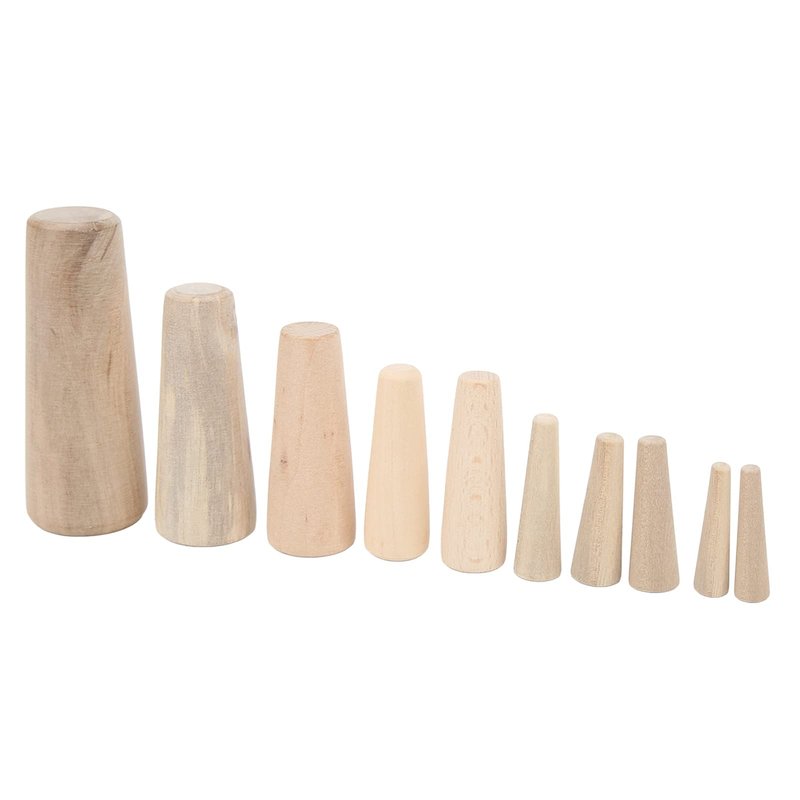 Akozon Marine Boat Wooden Conical Bungs Plugs Set, 10pcs Marine Tapered Thru Hull Emergency Soft Wood Plugs Drain Plug For Boat Yacht Soft Conical Thru Hull Wood Plugs