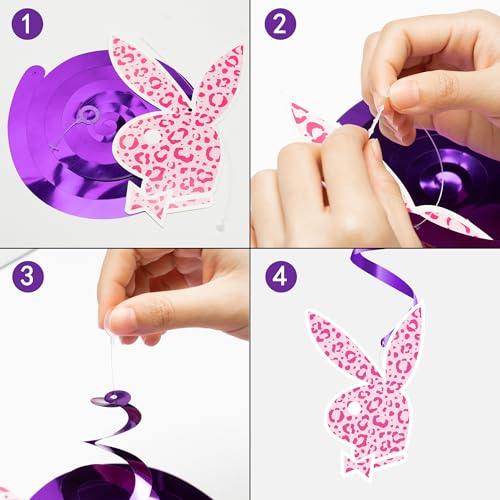 Y2K Pink Hanging Swirl Decorations Set - 30 Pcs Retro Party Decor