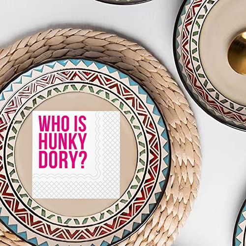 Who Is Hunky Dory Cocktail Napkins - 50 Pack for Parties