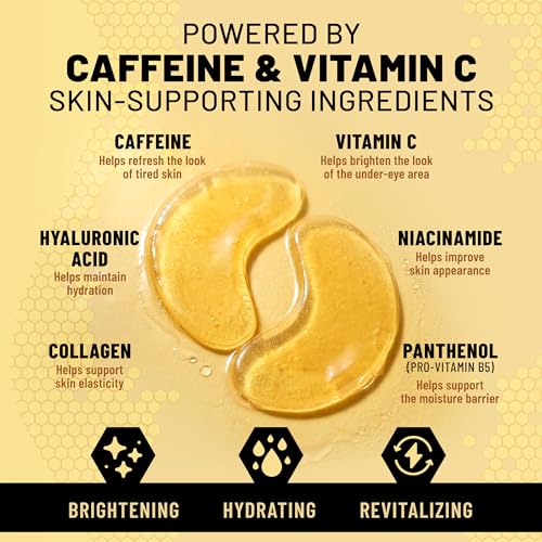 TOLEVITA Gold Caffeine & Vitamin C Under Eye Patches - Brightening & Hydrating 60 Patches
