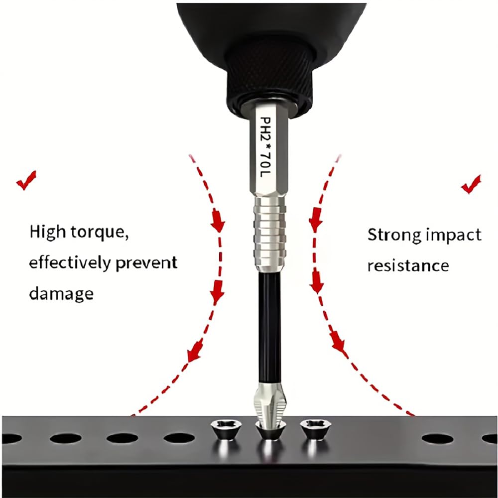 15pcs Non-Slip Anti-Impact Threaded Drill Bit Set, High Magnetic Electric Screwdriver Drill Kit - High Hardness, Durable, Non-Slip, Shockproof Magnetic Drill Bit