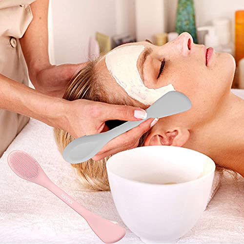 REVEX Silicone Face Mask Applicator & Pore Scrubber Set Pink Gray 2pcs
