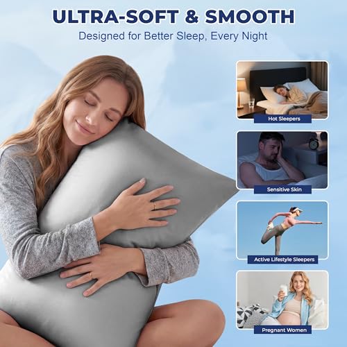 Cooling Pillowcase King Size - Breathable Zippered Cover for Hot Sleepers