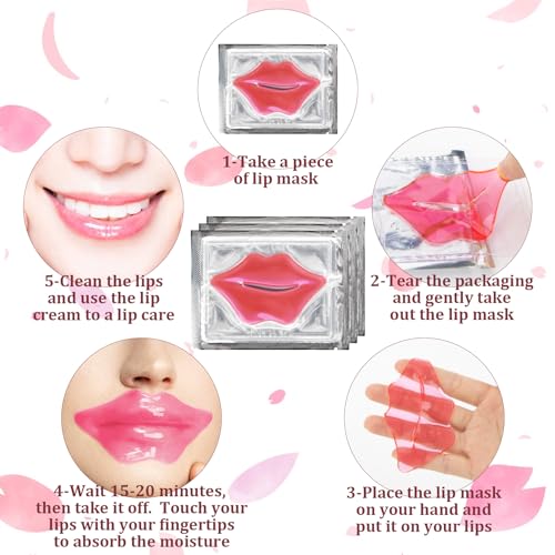 RAINFLOW 30PCS Hydrating Lip Mask Patches for Dry Lips