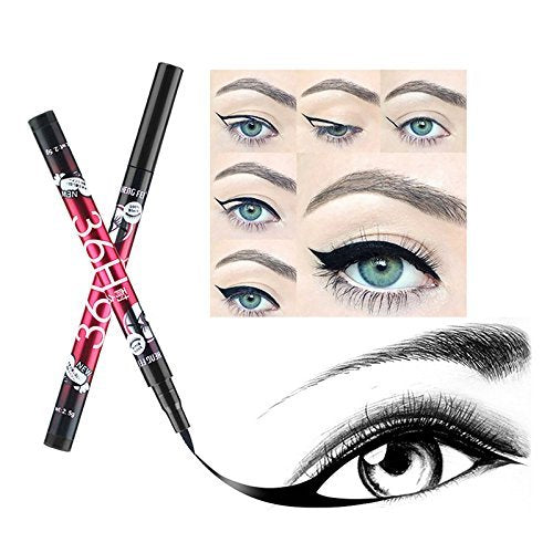 LUKYUS 2pcs Waterproof Black Eyeliner Pencil Set - Long Lasting Eye Makeup