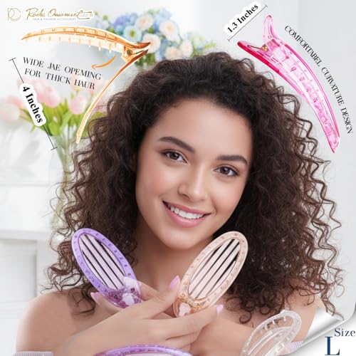 RC Roche 6-Piece Flat Hair Clips - No Crease Duckbill Styling Hair Grips